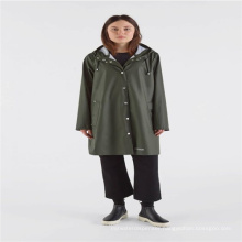 Polyurethane adult rainwear with button and hood